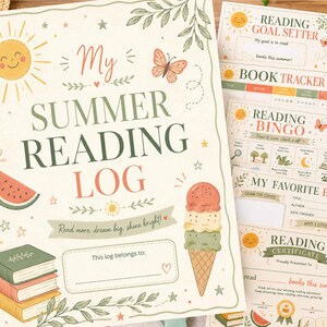 Summer Reading Log Printable for Kids | Reading Tracker, Reading Bingo, Book Journal, Reading Certificate, Homeschool PDF