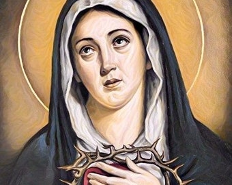 Our Lady of Sorrow V51 Poster Print Art Home Wall Decor Catholic ...