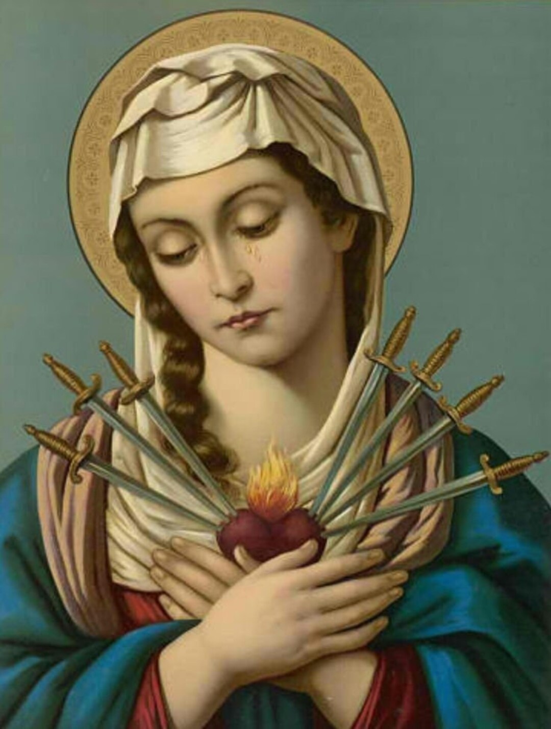 Our Lady of Sorrow V2 Poster Print Art Home Wall Decor Catholic ...