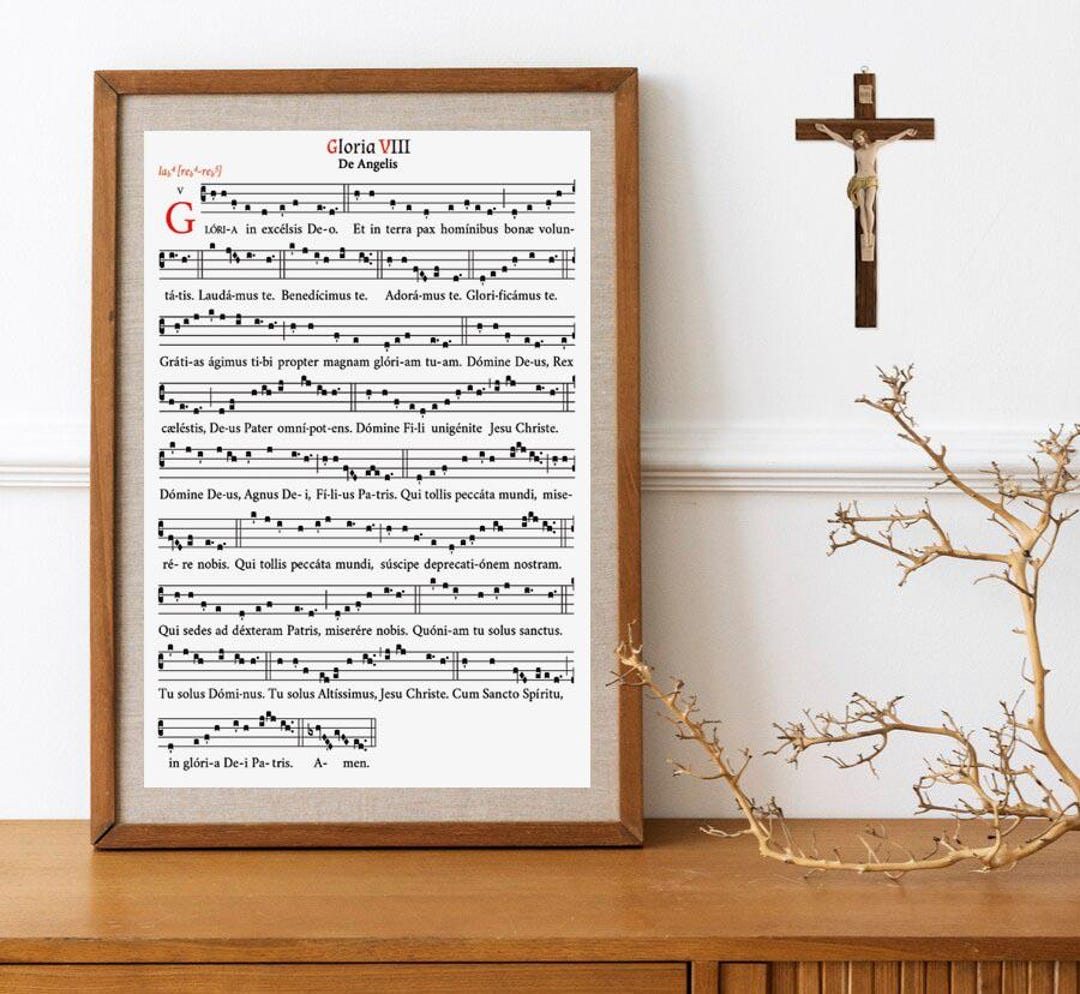Missa VIII De Angelis Gloria Gregorian Chant Square Note Poster Print ...
