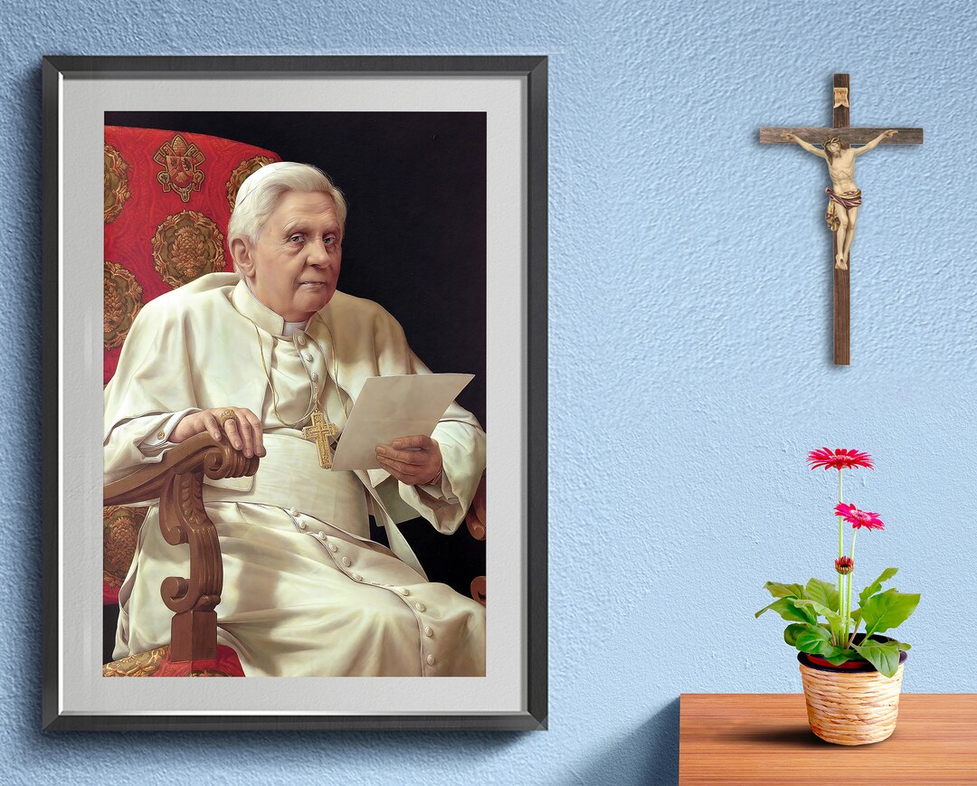 Portrait Pope Ratzinger Pope Benedict XVI, Joseph Aloisius Ratzinger, V13 Poster Print Art Home ...