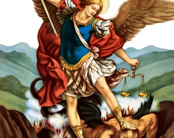 聖ミカエル大天使 24 x 36 インチ ロール ウォール ポスター - Etsy 日本