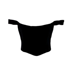 Schwarzes Korsett aus Natur Vintage Samt Baumwolle Korsett Top Bustier Nachhaltige Mode