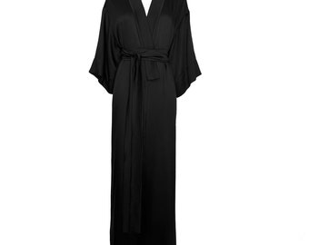 Black kimono robe long kimono unisex