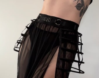 Cage skirt Cage crinoline Hoop skirt Cage belt Rave outfit