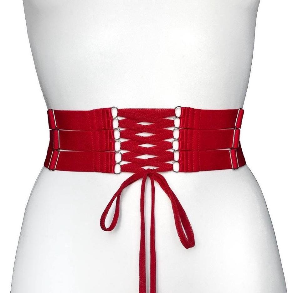 plus size red corset belt