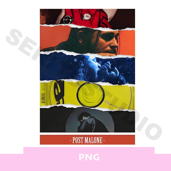 Posty Malone albums png Post Malone eras tour png Posty poster merch Posty for president digital printable t-shirt shirt iron on transfer