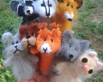 Finger puppets Animals, Finger Puppets for kids, Crochet puppets, Toddler toys, Puppets Forest animals, Educational Toy, Speech Therapy Toys