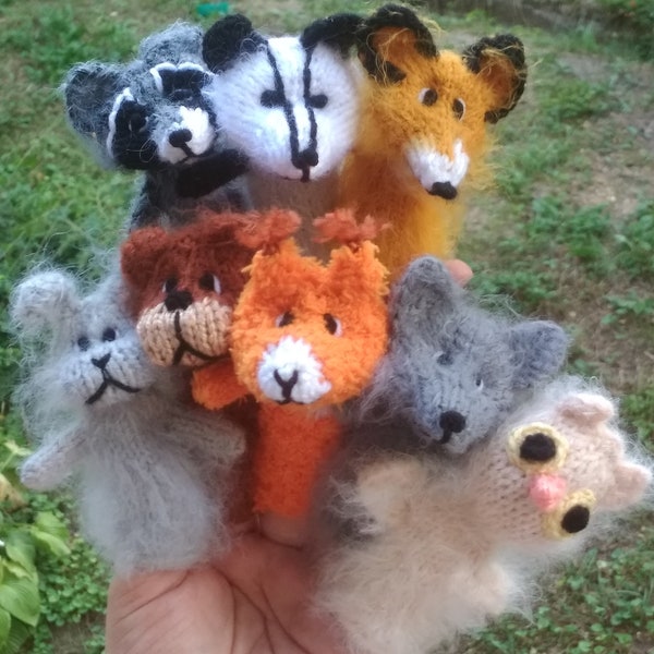 Finger puppets Animals, Finger Puppets for kids, Crochet puppets, Toddler toys, Puppets Forest animals, Educational Toy, Speech Therapy Toys