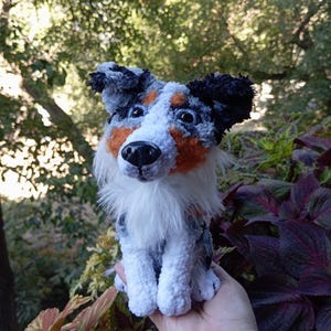 Australian Shepherd Dog Figurine: Amigurumi Plush Pet