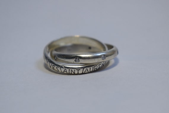 SAINT LAURENT | Tandem Silver- and Gold-Tone Ring | Men | Silver | 9 |  MILANSTYLE.COM