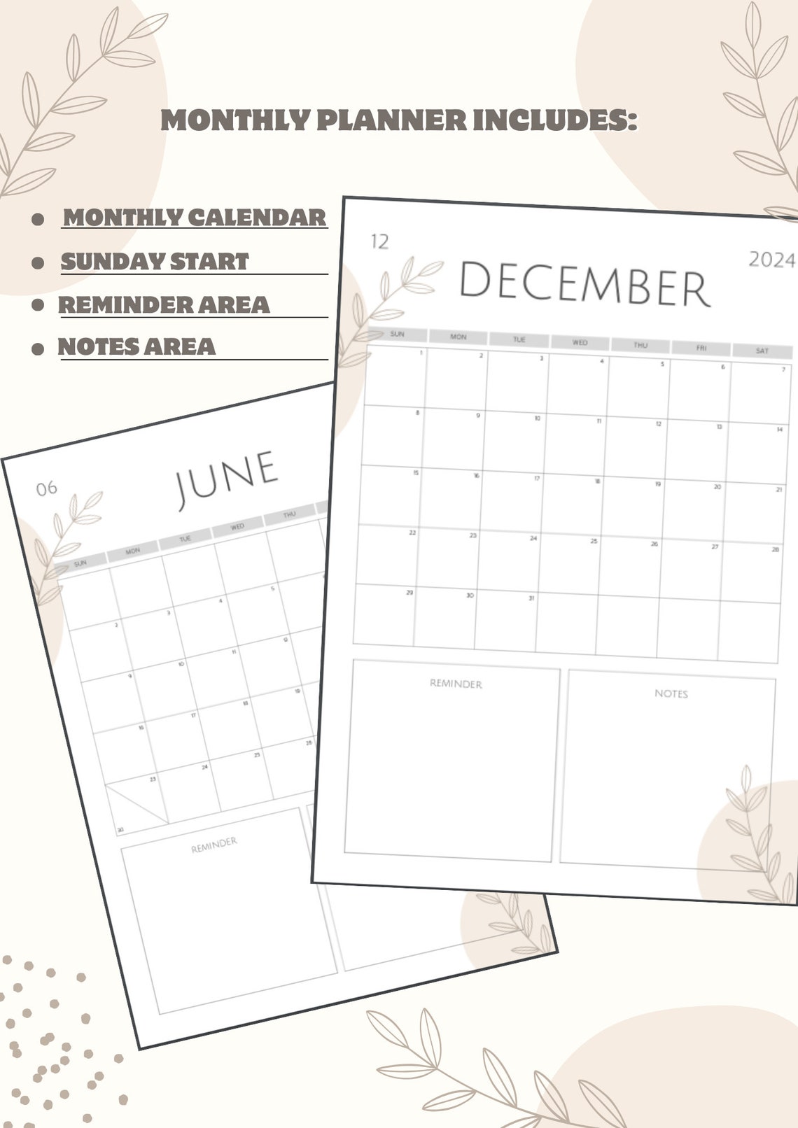 Printable 2023-2024 CALENDARE - Etsy