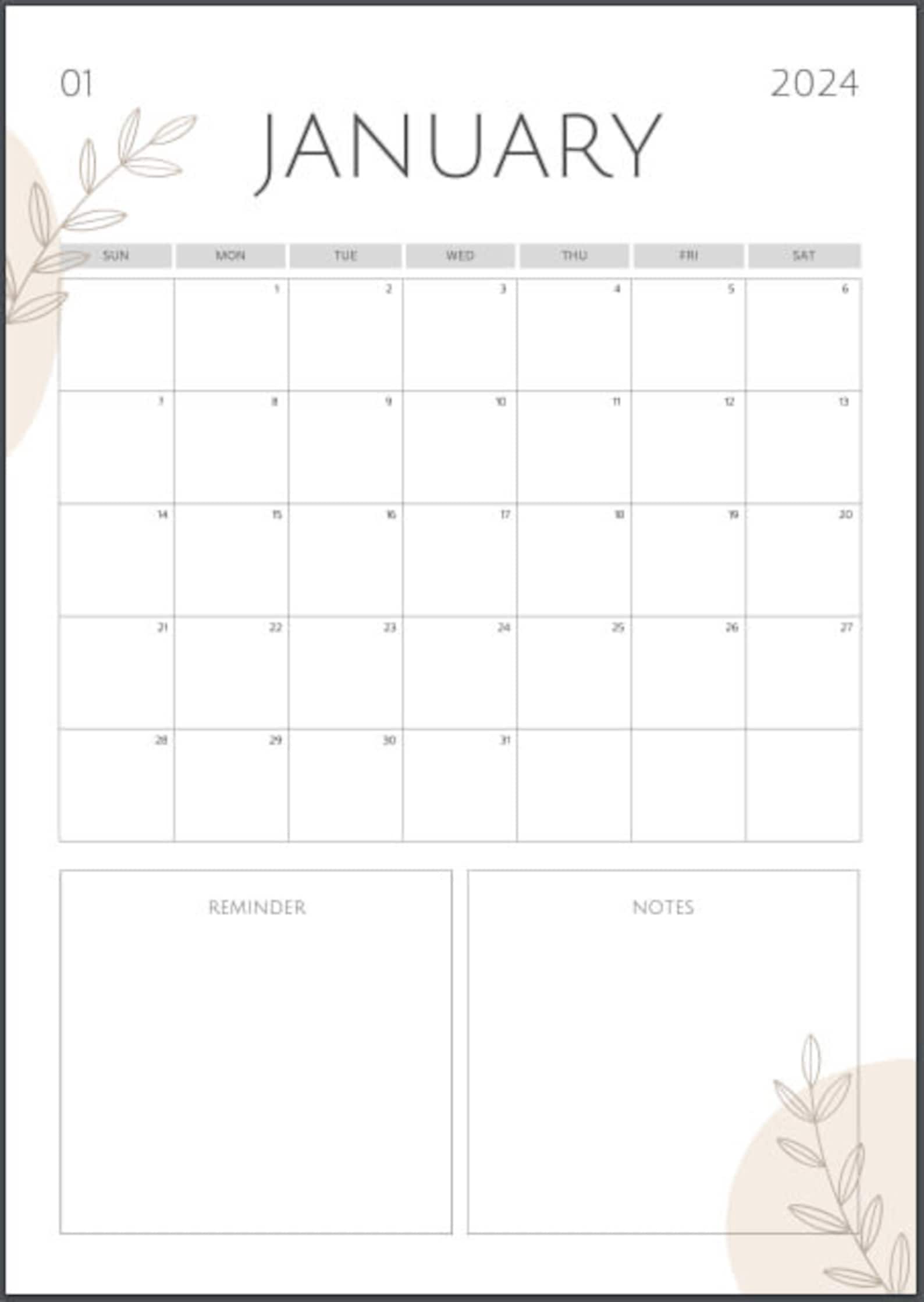 Printable 2023-2024 CALENDARE - Etsy