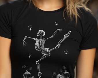 Skeleton Ballerina Halloween T-Shirt ,Dancing Design for dancers,  gift for dancers,  pumpkin Fall Shirt, Halloween party, , spooky shirt