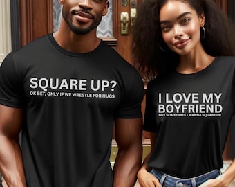 Matching Couples T-Shirts, I Love My Boyfriend, humorous Couple Tees, Funny relationship Tees, Gift for Boyfriend, Gift for Girlfriend
