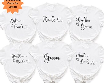 Custom Wedding Group Party T-Shirts for Bride, Groom, & Family, Personalize Your Special Day, custom wedding tee, wedding rehearsal outfits