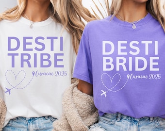 Curacao Bachelorette Party Shirts,  Destination Wedding T-shirts, Personalized Bachelorette Shirts For Groups, Custom Bach Shirt, Girls Trip