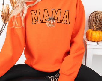 Halloween  Pumpkin Fall MAMA Sweater ,Monochromatic Disco Pumpkin Graphic Design shirt,   Pumpkin Tee, Mom's Fall shirt, Halloween party