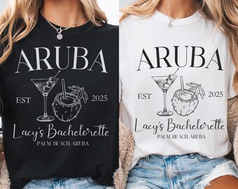 Aruba Bachelorette Party Shirts, Personalized Bachelorette Shirts For Groups, Custom Bach Shirt, Girls Trip, Destination Wedding T-shirts