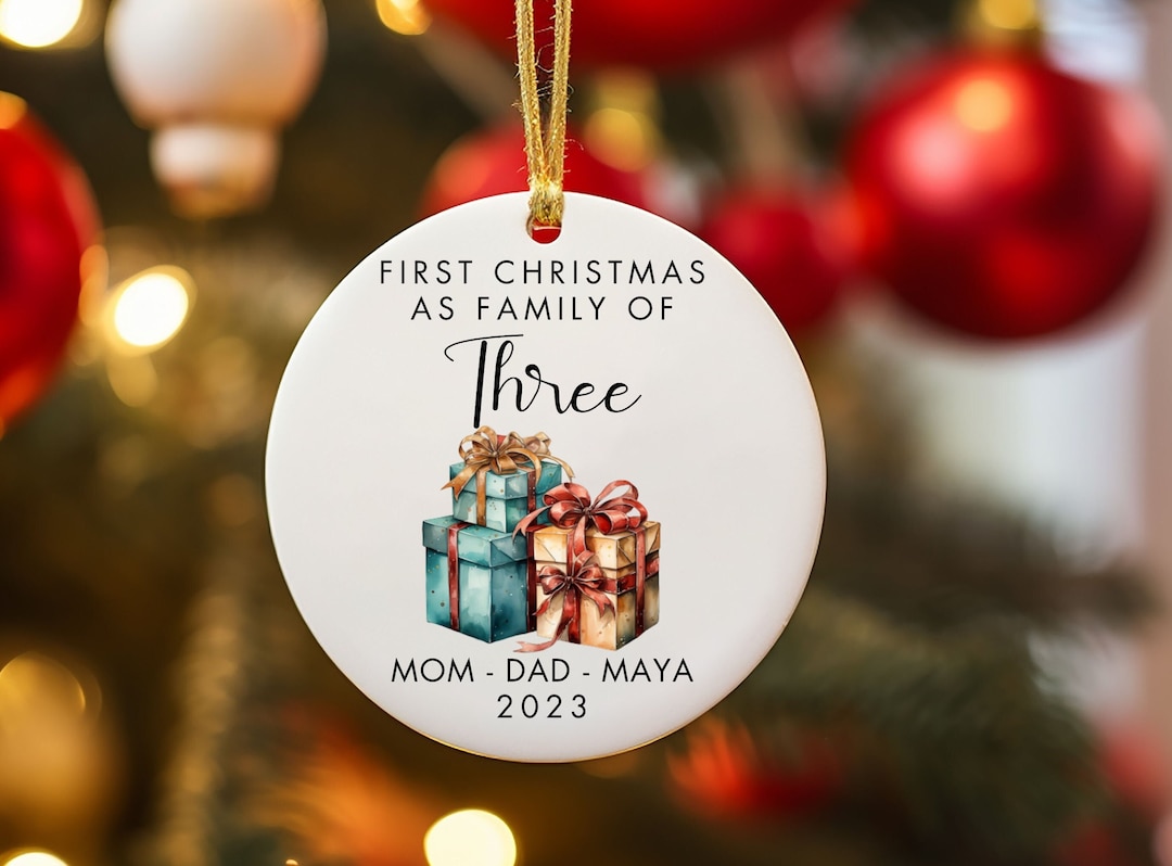 Personalized Family of 3 Christmas Ornaments,custom Christmas Charm