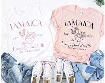 Jamaica Bachelorette Party Shirts, Personalized Bachelorette Shirts For Groups, Custom Bach Shirt, Girls Trip, Destination Wedding T-shirts