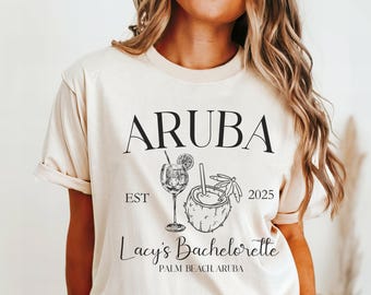 Aruba Bachelorette Party Shirts, Personalized Bachelorette Shirts For Groups, Custom Bach Shirt, Girls Trip, Destination Wedding T-shirts