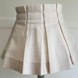Natural Cream linen box pleat loose cotton lampshade 14&quot; 35cm