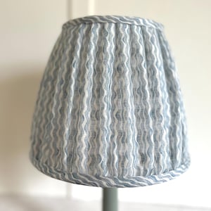 Fermoie Popple Blue wave Linen sheer fabric gathered pleated 10&quot; 25cm  lampshade