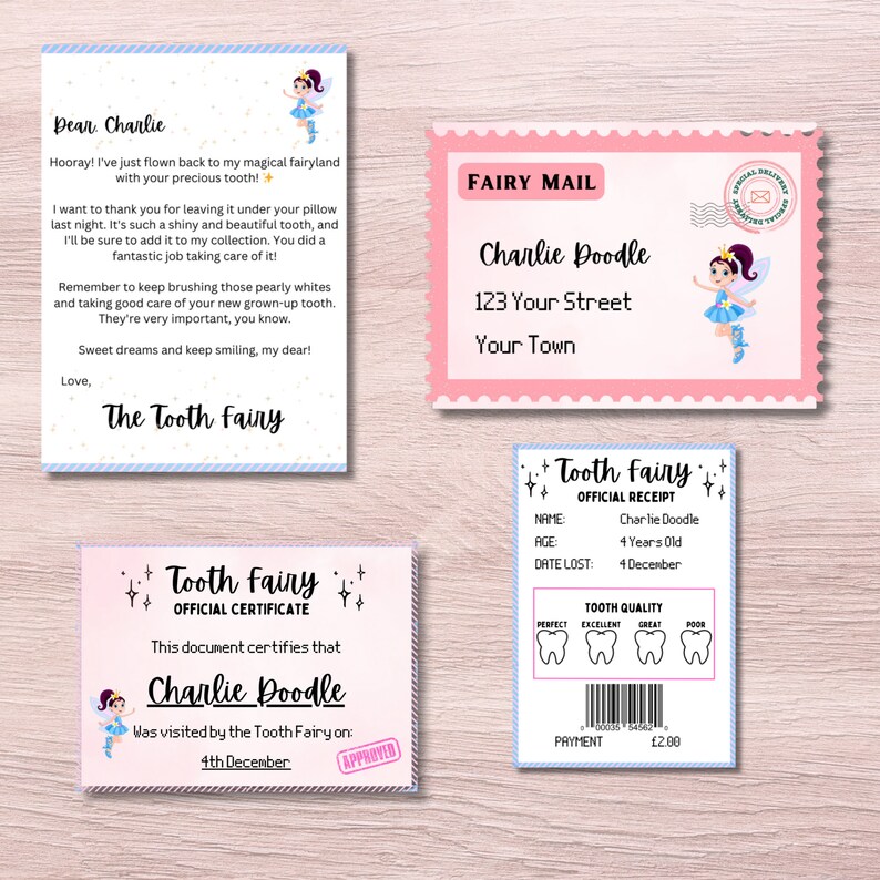 Editable Mini Tooth Fairy Letter Kit Instant Download Tiny - Etsy UK