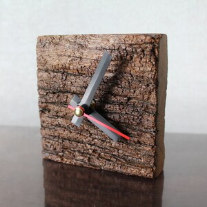 Handcrafted Wooden Desk Clock - Rustic Wood Table Clock for Office and Home Decor