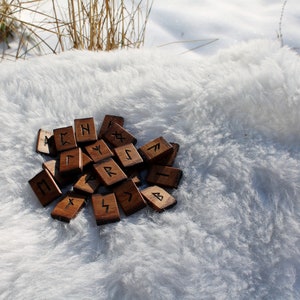Runes elder futhark, runic kit, viking protection runes, nordic runes, runes set, runes crafted from ancient wood