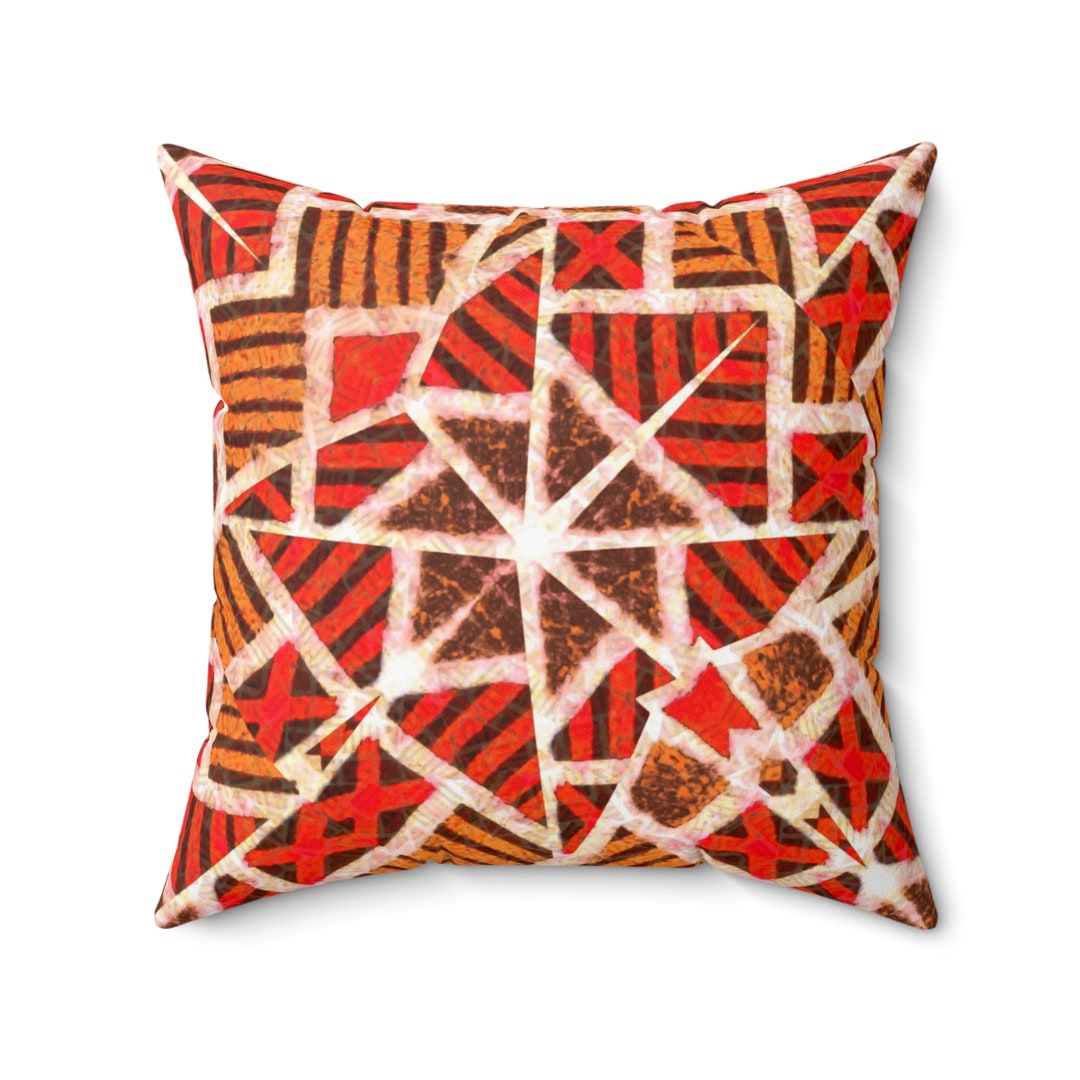 African Print Pillow Afrocentric Decor Black Art Mudcloth African