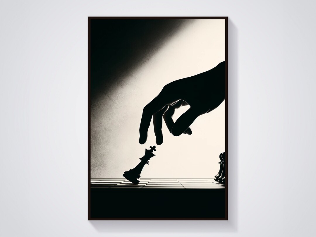 Black and White Chess Poster | Chess Art | Unique Home & Office Art Set ...