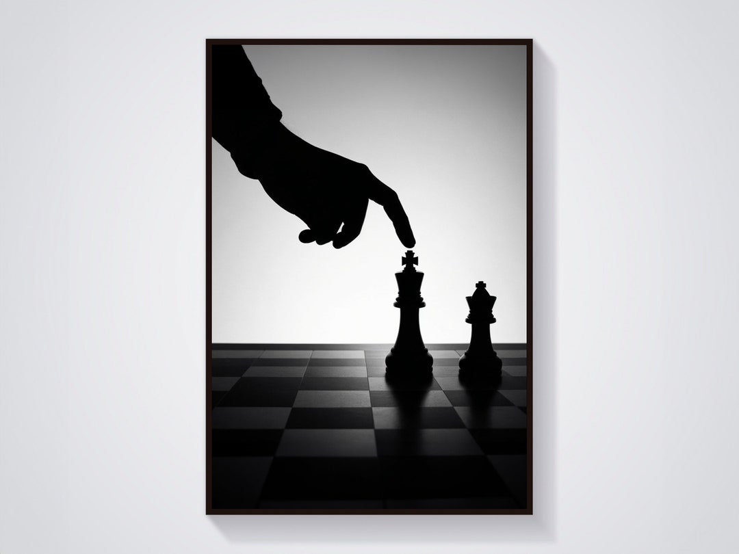 Black and White Chess Poster | Chess Art | Unique Home & Office Art Set ...