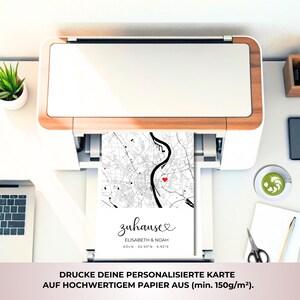Personalisierte Stadtkarte mit Adresse & Name | Koordinaten Poster | Geschenk zum Einzug, Hochzeit oder Zuhause | Home sweet Home image 5