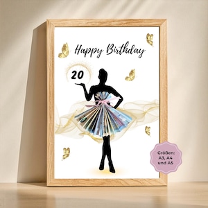 Geldgeschenk zum 20.Geburtstag | Beste Freundin | Frau | Geburtstagsgeschenk | DIY | PDF
