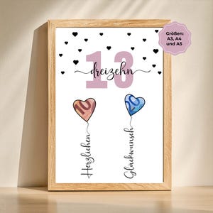 Geldgeschenk zum 13.Geburtstag | Beste Freundin | Teenager | Mädchen | Tochter | Geburtstagsgeschenk | Basteln | PDF-Datei