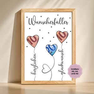 Wunscherfüller | Geldgeschenk Geburtstag | Kreatives Last Minute DIY Geschenk | PDF-Vorlage zum Ausdrucken | Sofort Download