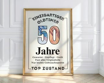 Geldgeschenk für Männer zum 50. Geburtstag / Einzigartiger Oldtimer / Geld kreativ verschenken / Großvater / Opa / Vater / DIY / PDF