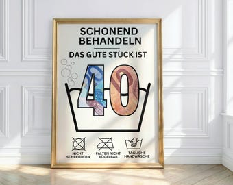 Geldgeschenk zum 40. Geburtstag | Das gute Stück ist 40 | Verschenken criativo de geld | Geschenk de última hora | Selbstdrucken | A3, A4, A5 | PDF