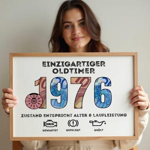 Geldgeschenk zum 50 Geburtstag / Jahrgang 1976 / Einzigartiger Oldtimer / HU-Plakette / Geld kreativ verschenken / DIN A4 / PDF