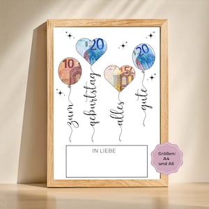Wunscherfüller | Alles Gute zum Geburtstag | Geldgeschenk | Kreatives Last Minute DIY Geschenk| PDF-Vorlage zum Ausdrucken | Sofort Download