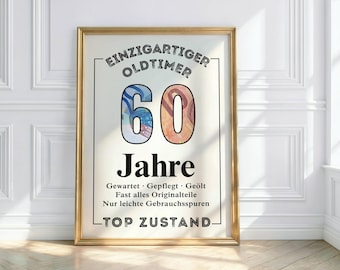 Geldgeschenk zum 60. Geburtstag | Einzigartiger Oldtimer | Gewartet Gepflegt Geölt | Geld kreativ humorvoll verschenken