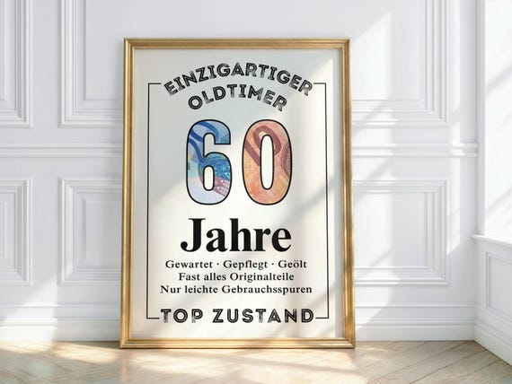 Geldgeschenk zum 60. Geburtstag | Einzigartiger Oldtimer | Gewartet Gepflegt Geölt | Geld kreativ humorvoll verschenken