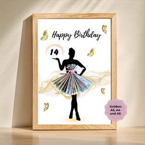 Geldgeschenk zum 14.Geburtstag | Beste Freundin | Frau | Geburtstagsgeschenk | DIY | PDF