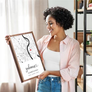 Personalisierte Stadtkarte mit Adresse & Name | Koordinaten Poster | Geschenk zum Einzug, Hochzeit oder Zuhause | Home sweet Home image 6
