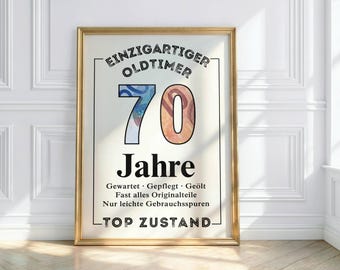 Geldgeschenk zum 70. Geburtstag | Einzigartiger Oldtimer | Gewartet Gepflegt Geölt | Geld kreativ humorvoll verschenken