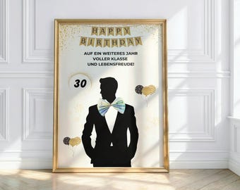 Geldgeschenk für Männer zum 30. Geburtstag | Geburtstag Mann 30 | Mann | Partner | Sohn | Freund | DIY | PDF | Geld kreativ verpacken
