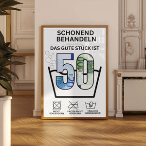 Geldgeschenk zum 50.Geburtstag | Das gute Stück ist 50 | Geld kreativ verschenken | Last-Minute Geschenk | Selbst drucken | A3,A4,A5 | PDF-Datei