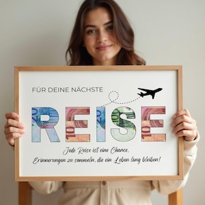 Geldgeschenk | REISE zum Ausschneiden | Jede Reise ist eine Chance | Kreatives Last Minute Geschenk | A3, A4, A5 | PDF